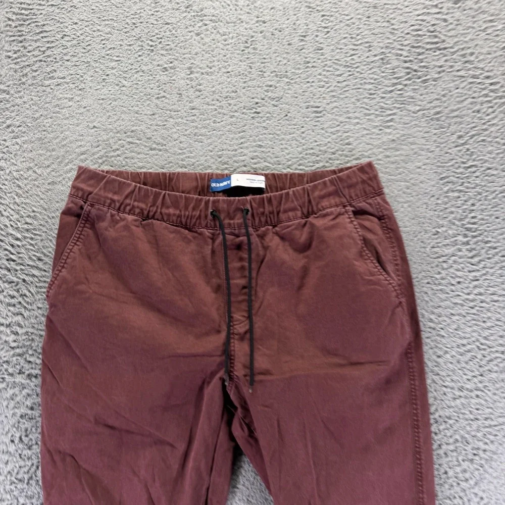 Old Navy Built-In Flex Pant Men's L Red Cotton Jogger Tapered Preppy Stretch